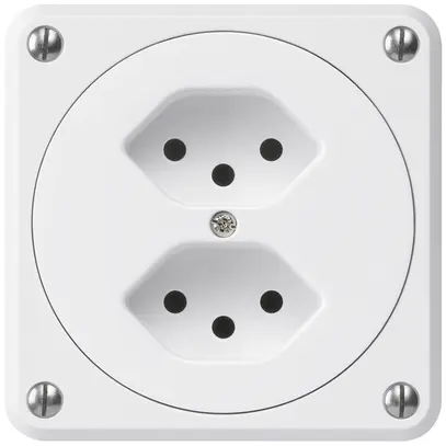 Prise ENC robusto 2×type 13 blanc sans clapet 