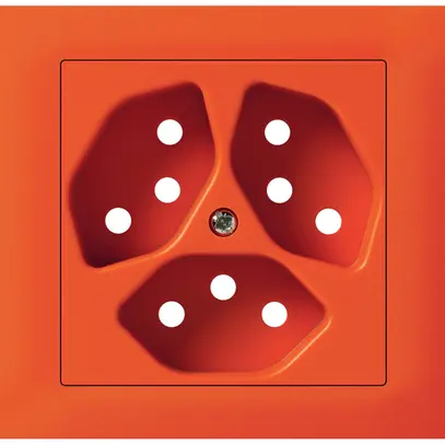 Kit frontale INS Hager kallysto per presa G3 3×T13 telaio a innesto arancione 