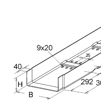 Caniveau de câbles Niedax KKL 80200 L=3m 