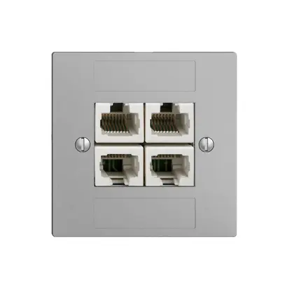 UP-Dose 4×RJ45/u 4P getr. EDIZIOdue silver ITplus 