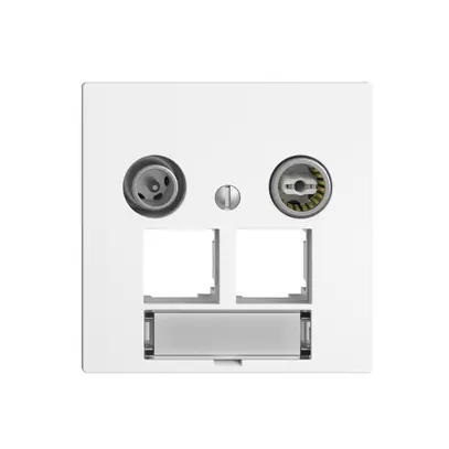 Prise multimédia EDIZIOdue F EASYNET 11dB, pour 2×RJ45 S-One, blanc 