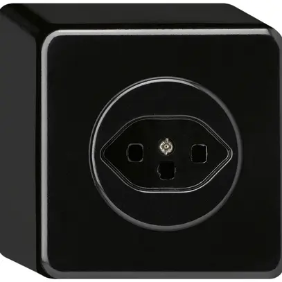 Prise AP basico type 23 noir bornes à enf. 