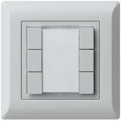 Poussoir multifonction ENC kallysto.line KNX RF 6× gris clair 