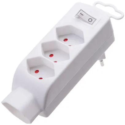 Spina MH Safety Line 3+1×T13 c.interruttore a leva 3×fronte 1×giu bianco 