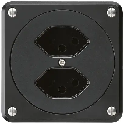 Prise ENC robusto 2×type 13 noir sans clapet 