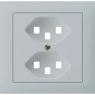 Kit frontale INS Hager kallysto per presa G3 2×T23 telaio innesto grigio chiaro 