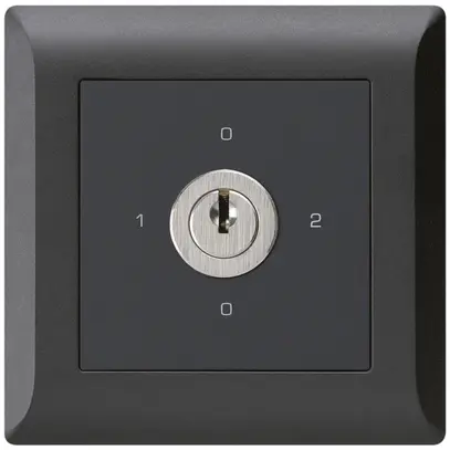 Interruttore rotativo INC kallysto.line 2/1L nero con serratura Kaba 8 