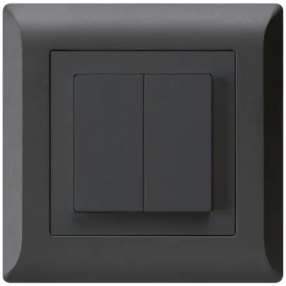 Pulsante INC kallysto.line 2×A-R/1P nero 