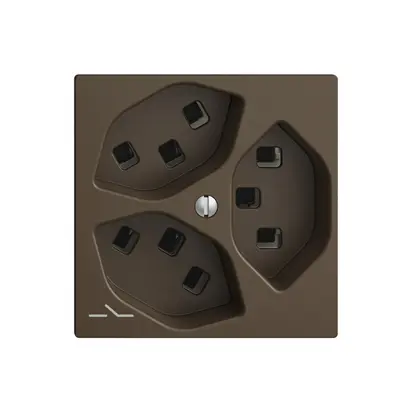 Prise 3×T23 Feller EDIZIOdue F, 1×séparé, bornes enfichables, coffee 