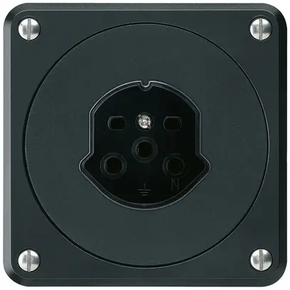 Presa INC robusto tipo 15 nero senza copercchio per combinazione 