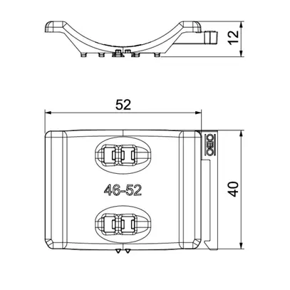 Controvasca Bettermann combinabili con vasca doppia 46…52mm, PP, grigio chiaro 