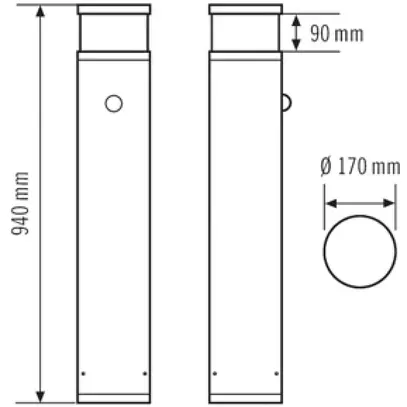 Paletto luminoso LED ESYLUX ALVA BL ANO DALI 17W 3000K sensore, antracite 