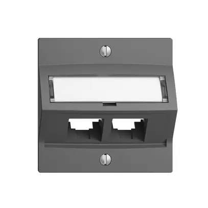 Kit di montaggio S-One EDIZIOdue F per 2×RJ45 obliquo, grigio scuro 