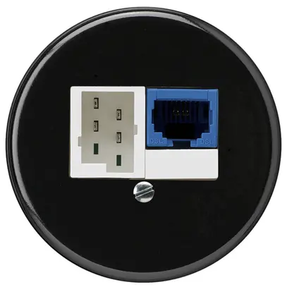 Insert pour boîte ENC DSL basico 1×RJ45/1×T+T noir 