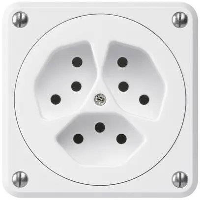 Presa INC robusto 3×tipo 13 bianco senza copercchio 