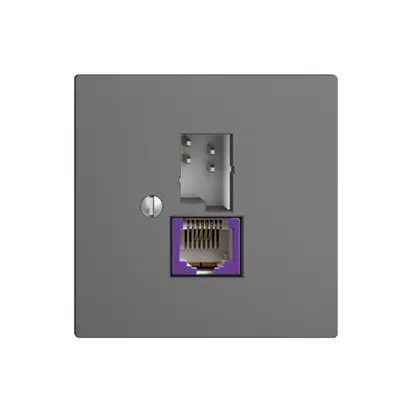 Presa T+T 6P/1×RJ45 DSL-a banda larga grigio scuro EDIZIOdue 