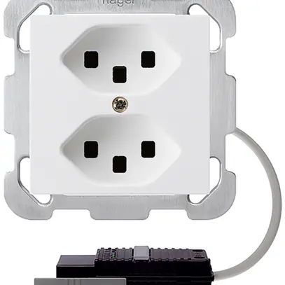 Presa INS 2×T23 kallysto bianco adatt. cavo rotond.5P L3&scato.G2704 