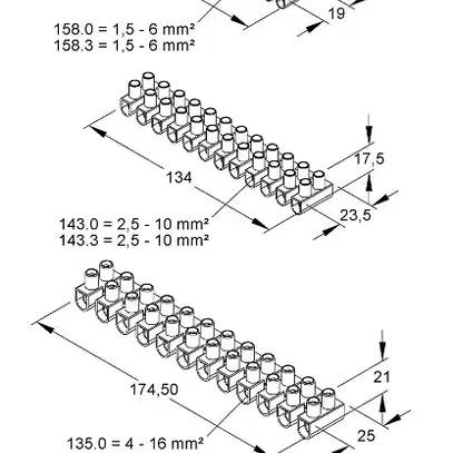 Klemmenleiste Kleinhuis 12P 10…25mm² 101A 450V schwarz 