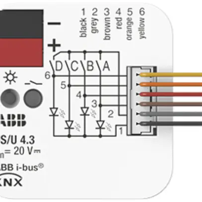 Module entrée/sortie KNX INC ABB US/U4.3 4-canaux 20VDC 40×39×12mm 