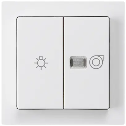 Kit frontale kallysto bianco 60×60mm con simbolo illuminazione+ventilazione 