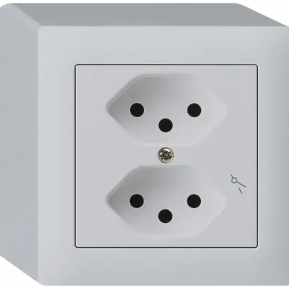 Prise AP kallysto 2×T13/1 gris clair 