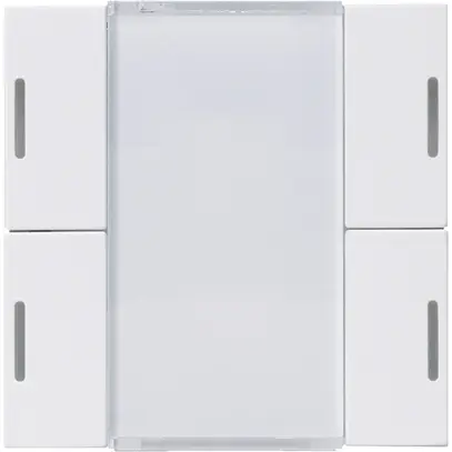 Face poussoir Hager basico KNX quadruple LED blanc 45×45mm 