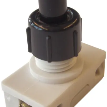 Interrupteur à poussoir INC ELBRO, 2A/250V 1L, long.de filetage 11.5mm, noir 