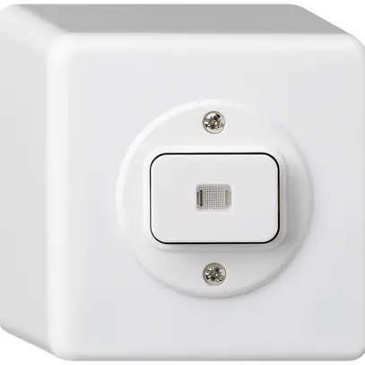 Interruttore AP basico luminoso 3/1L bianco 