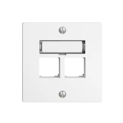 Montageset S-One EDIZIOdue F für 2×RJ45 gerade, weiss 