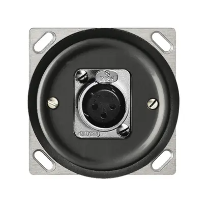 Prise INC XLR 3P noir avec douille 3P 