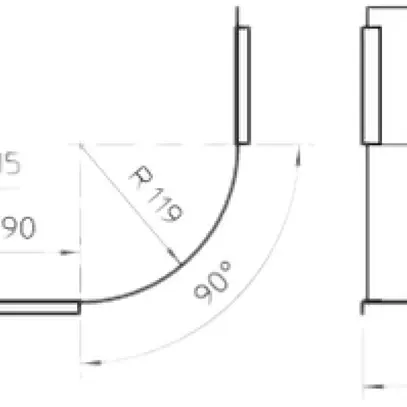 Coperchio Bettermann per curva verticale interna 90° 200mm Double Dip 