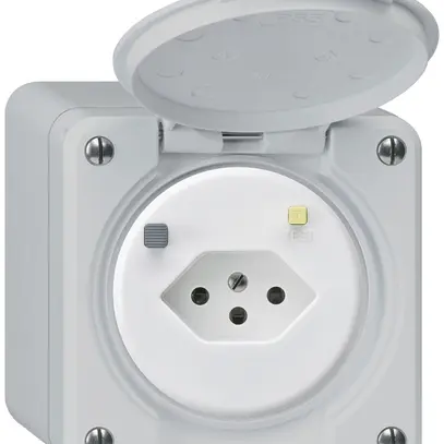 Presa FI AP robusto T13 30mA grigio chiaro 