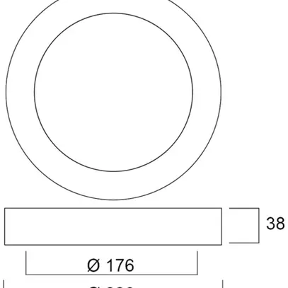 Downlight LED AP Sylvania Flat 226 17W 1700lm 3000K IP20 120° VAR Ø226mm blanc 