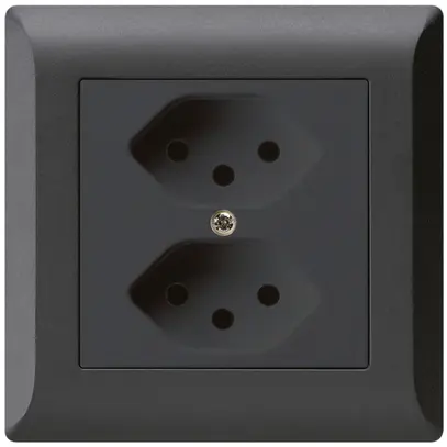 Presa INC kallysto.line 2×T13 nero con protezione bambini 