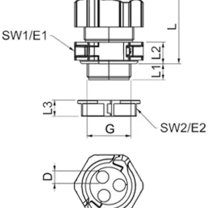 Pressacavo Bettermann V-TEC TB25 separabile M25 4×Ø5mm IP67 grigio 