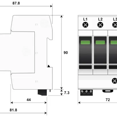 Parafulmine  Citel DAC1-13S-40-275 tipo 1+2, 4-poli 