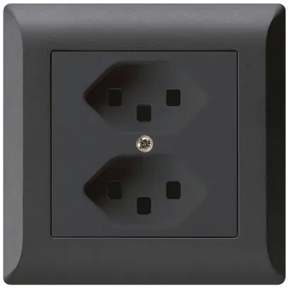 Prise ENC kallysto.line 2×T23 noir avec bornes enfichables 