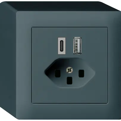 Presa di carica USB AP kallysto 18W PD 1×tipo A 1×tipo C T23 antracite 