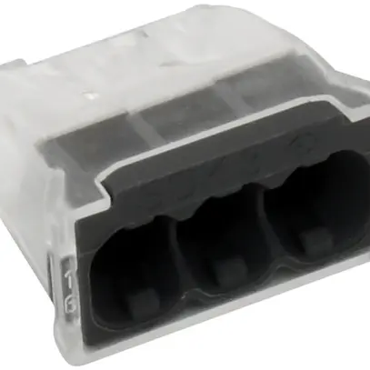 Morsetto di connessione Electro Terminal 3P 0.5…2.5mm² grigio trasparente 