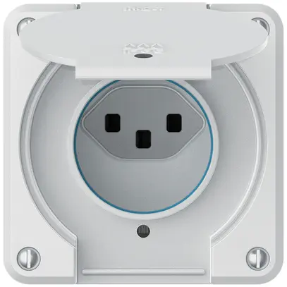 Presa INC robusto 1×tipo 23 luminoso IP55 bianco 