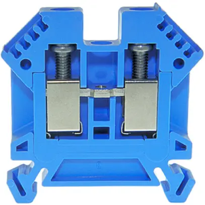 Morsetto di passaggio componibile Woertz 0.5…6mm² 41A 1000V vite 2×1 DIN 35mm bl 