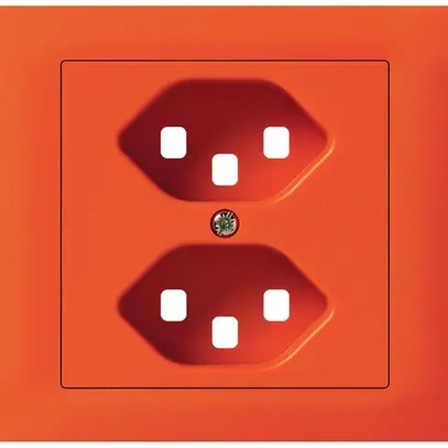 Kit frontal INC Hager kallysto pour prise G3 2×type 23 cadre enfichable orange 