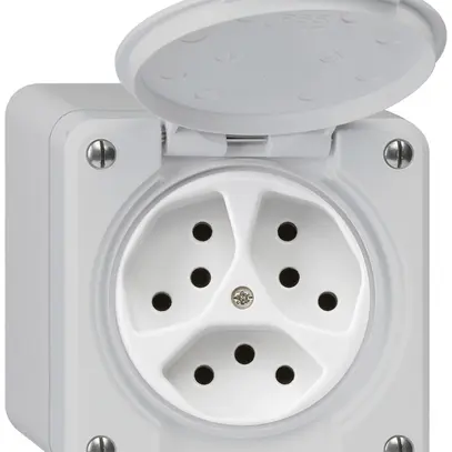 Presa AP robusto 3×tipo 13 grigio 