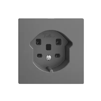 Prise ENC EDIZIOdue T25 16A gris foncé, bornes à vis 