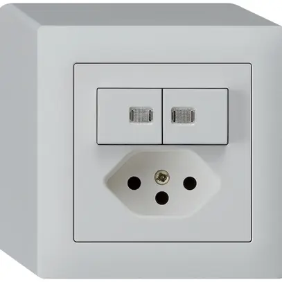 Combinazione luminosa AP 3/1P+A-R+T13 grigio chiaro kallysto 