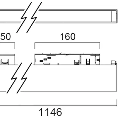 Proiettore LED Sylvania RAXA 29W 2850lm 930 48×83° DALI AD3PH 1146mm bianco 