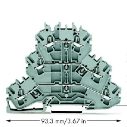 Morsetto 3 piani WAGO TopJob-S 2.5mm² L/L/L grigio serie 2002 