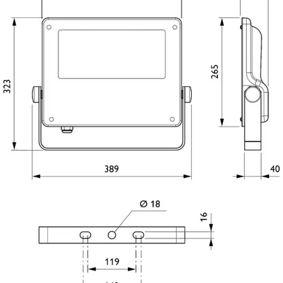 Proiettore LED Philips CoreLine Tempo M 116W 16000lm 740 IP66 9°…41°×102° grigio 