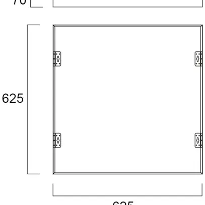 Cadre pour montage AP Sylvania aluminium 625×625×70mm blanc 