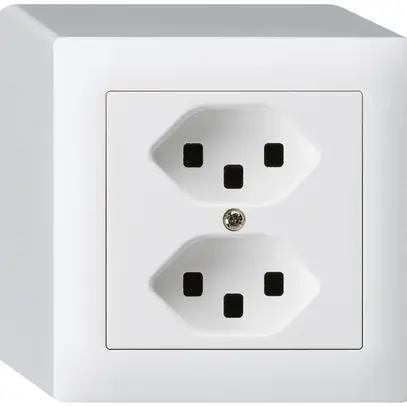 Prise AP kallysto 2×T23 blanc bornes enfichables 